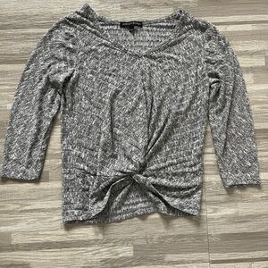 Gray Knotted Top